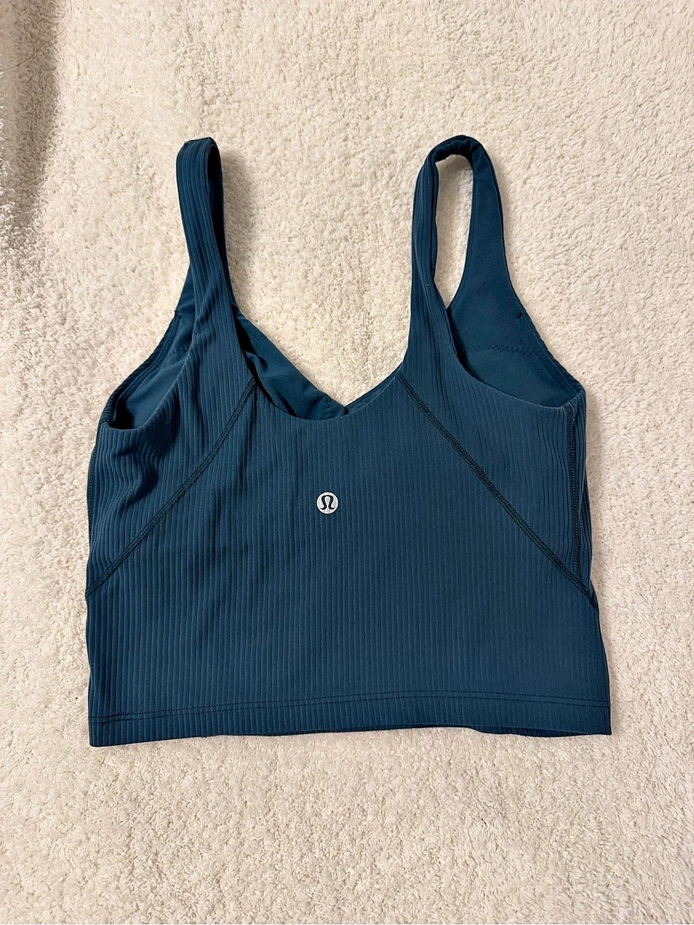 lululemon Align V-Neck Ribbed Bra or Tank Crop Tank in Dark Teal Size 4